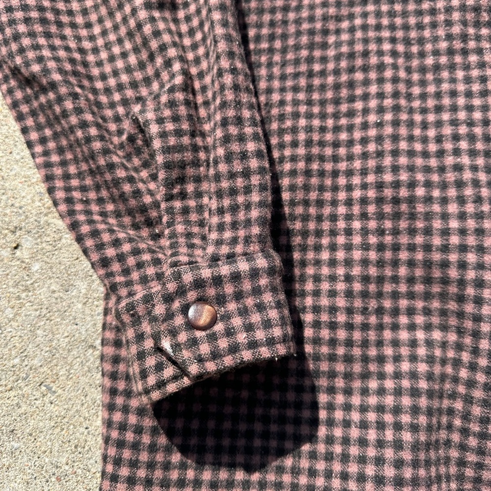 Vintage 1930s 1940s wool loop collar plaid shirt - Picture 7 of 10